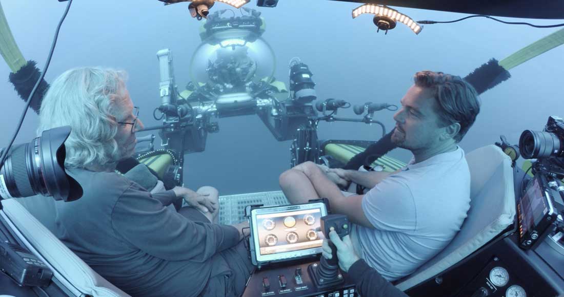 Marine ecologist Jeremy Jackson of Scripps tours the ocean with Leonardo DiCaprio in Before the Flood. (Photo courtesy RatPac Documentary Films)