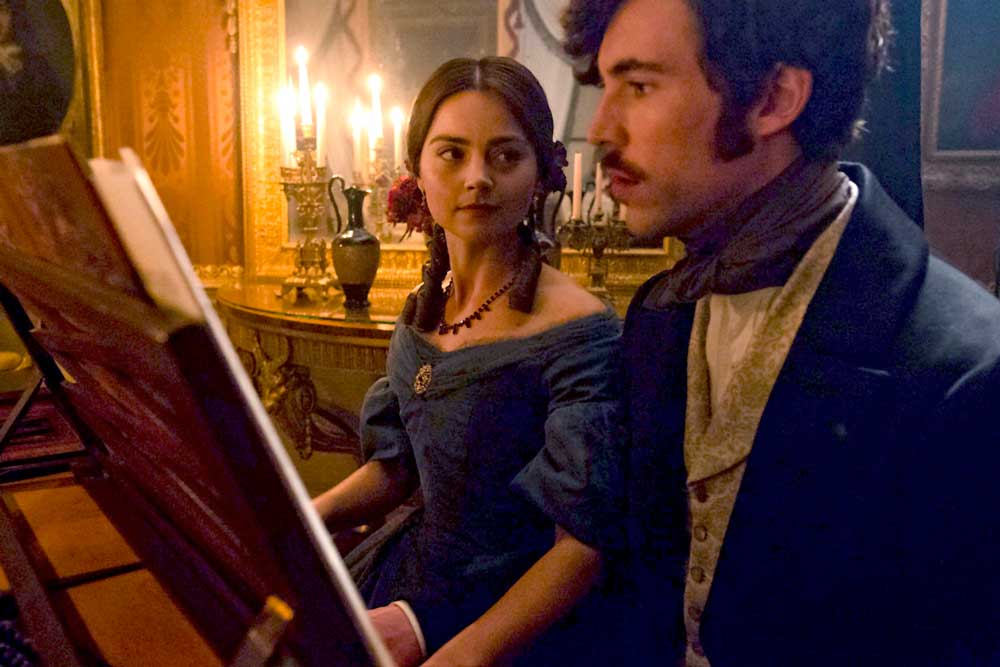 Jenna Coleman and Tom Hughes at the piano.