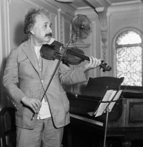 Albert Einstein playing the violin.