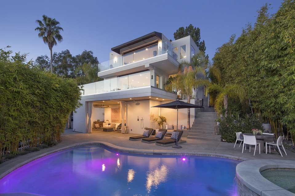 View from the pool of Harry Styles' Hollywood home. 