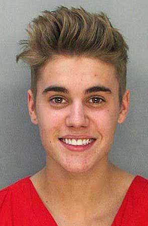 Justin Bieber 2014 mug shot.