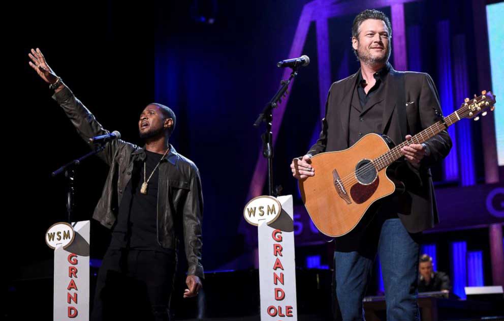 Usher and Blake Shelton perform for "Hand in Hand: A Benefit for Hurricane Relief"