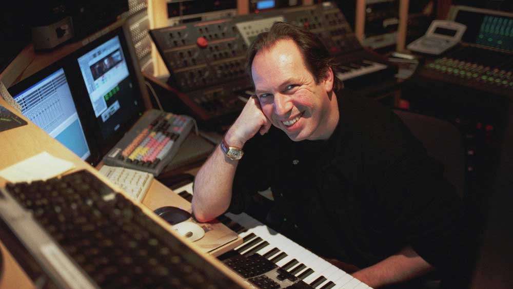 Hans Zimmer sitting at a keyboard.