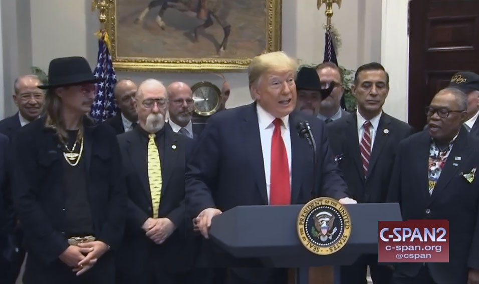 President Trump at the podium